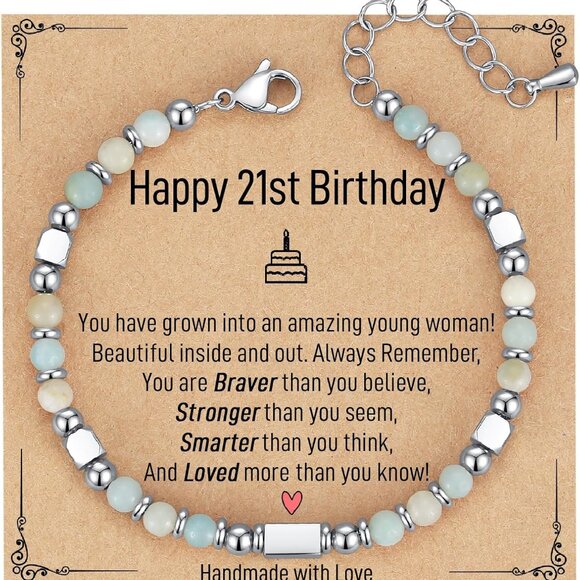 Gemstone Bracelet Women 4mm Natural Amazonite 7Inch Adjustable Gift - Picture 1 of 9